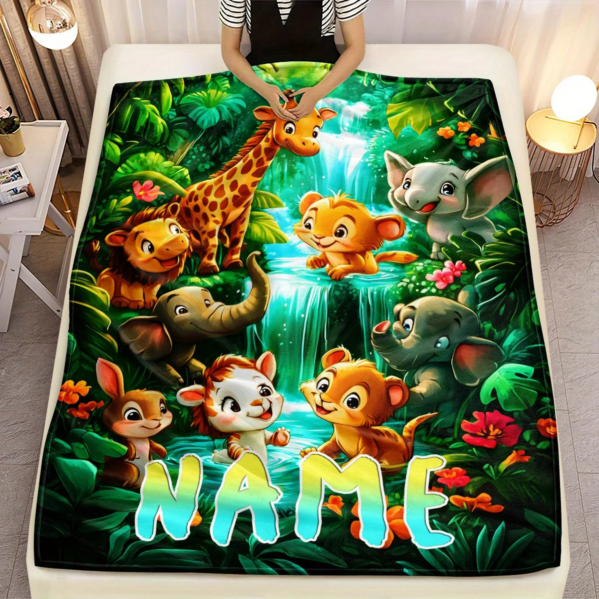 couverture animaux jungle imprimée polygone portable pique nique voyage maison toutes saisons