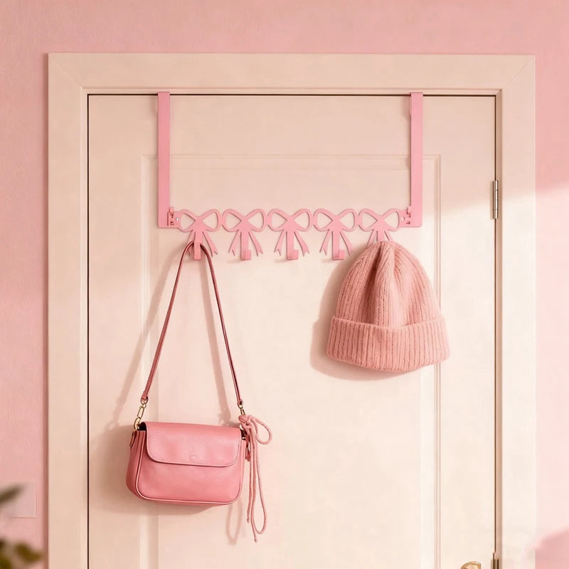 porte clés porte sacs moderne clips coeurs nœuds rose pastel fixations clips utilisation multiple