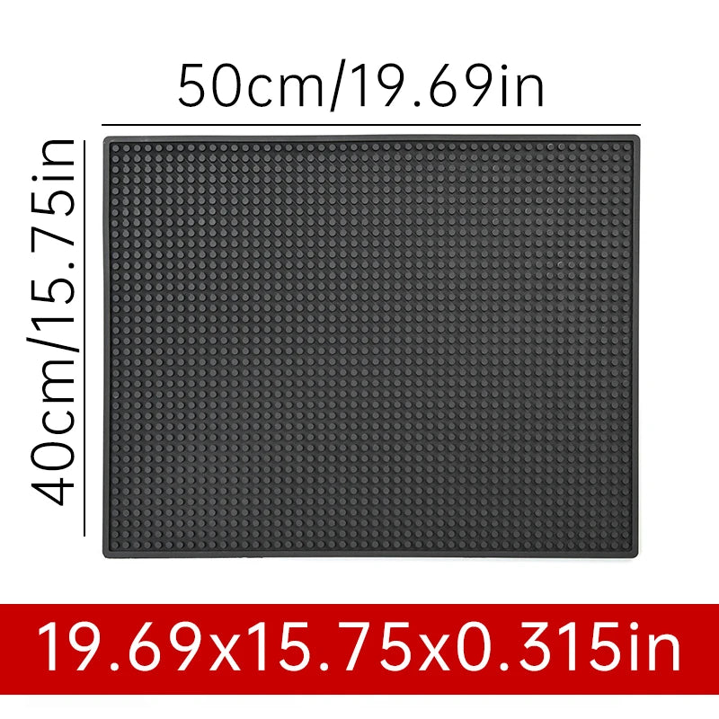 tapis bar noir perforé moderne antidérapant résistant chaleur drainage barista cocktail 45x30cm