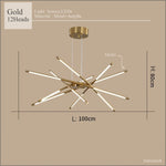 suspension lumineuse or blanc moderne sources lumineuses étoile lignes droites