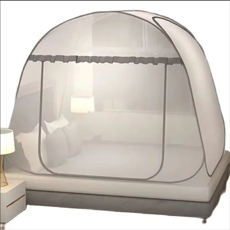 filet lit pliable moustiquaire polyester coton quadratique transparent gris bleu moderne opacité