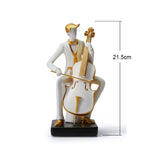 statues musiciens résine blanc doré moderne minimaliste saxophone violoncelle décoration