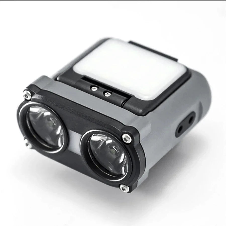 lampe torche multifonction rechargeable gris métallisé smart sensor clip led moderne