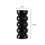 vase céramique noir moderne rond concave décoration intérieure hydroponique arrangement fleurs