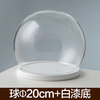 boule verre transparent socle bois décoration d'intérieur moderne objet d'exposition moderne