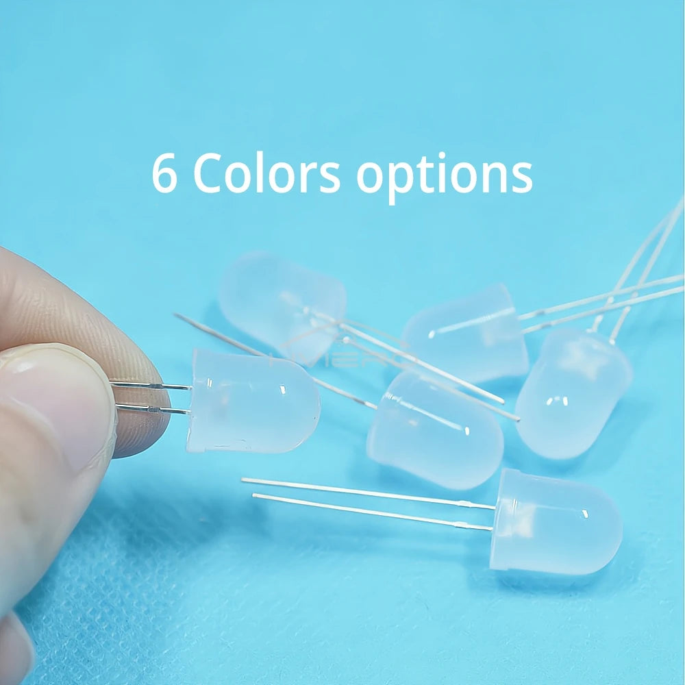 diodes led 10mm bleu vert rouge blanc chaud jaune diffuses ultra lumineuses decoration commercial