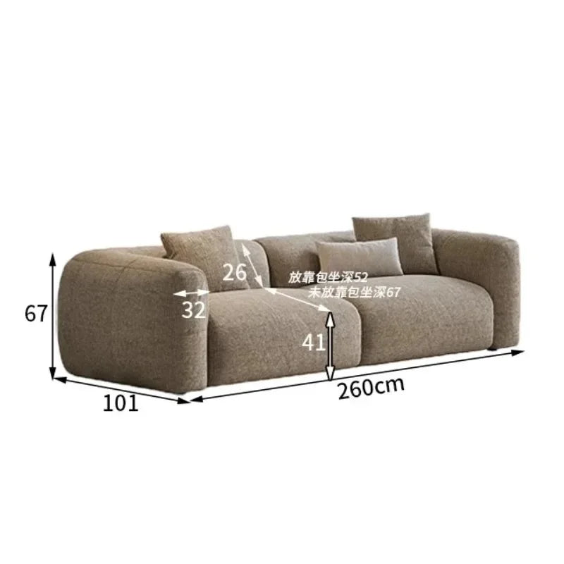 canapé moderne gris tissu uni coussins petite grande pièce minimaliste