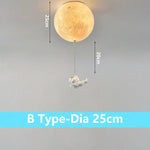 suspension lumineuse moderne astronautes lune blanc doré acrylique métal toucher interrupteur led 18cm 20cm