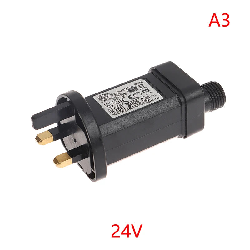 transformateur électrique 24v 6w led noir moderne prise secteur adaptateur commutateur ip44 étanche