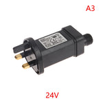 transformateur électrique 24v 6w led noir moderne prise secteur adaptateur commutateur ip44 étanche
