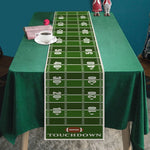 nappe longue table football américain motif distances vert blanc rouge decoration sportive