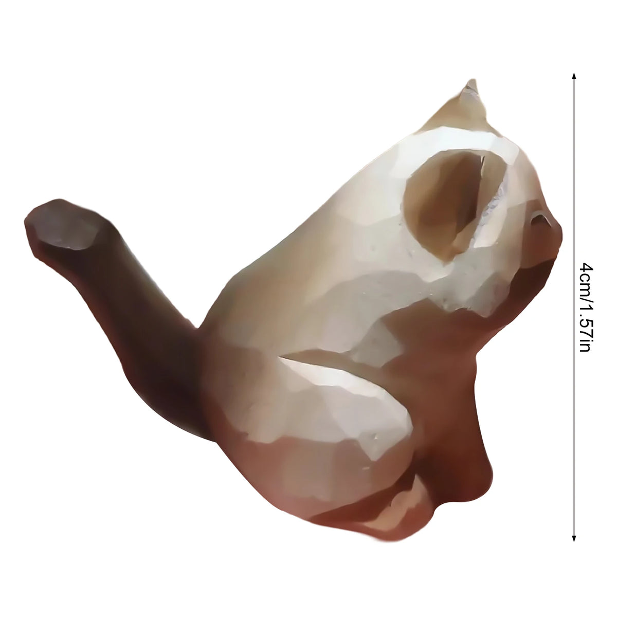statue moderne chat marron clair bois sculpté décoration intérieure minimaliste aspect géométrique