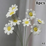 fleurs artificielles céramique blanc jaune vert décoration maison moderne minimaliste intérieur