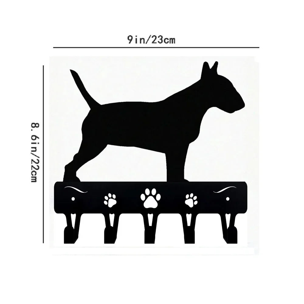 porte clefs mural noir silhouette chien pattes moderne decoration maison objet decoratif