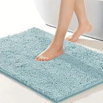 tapis bain microfibre bleu clair texture bouclée moderne absorbant antidérapant rapide lavable machine