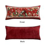 coussin carré velours floral oiseau vert beige traditionnel décor maison lit sofa nouvelle collection