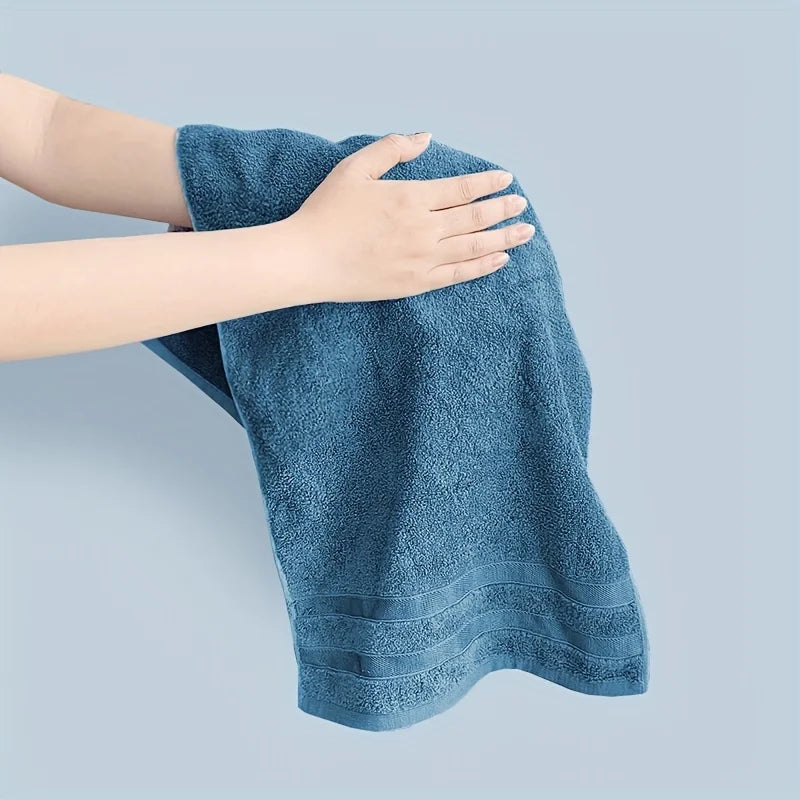 serviettes faciales absorbantes fibres bambou bleu violet beige rayures horizontales moderne