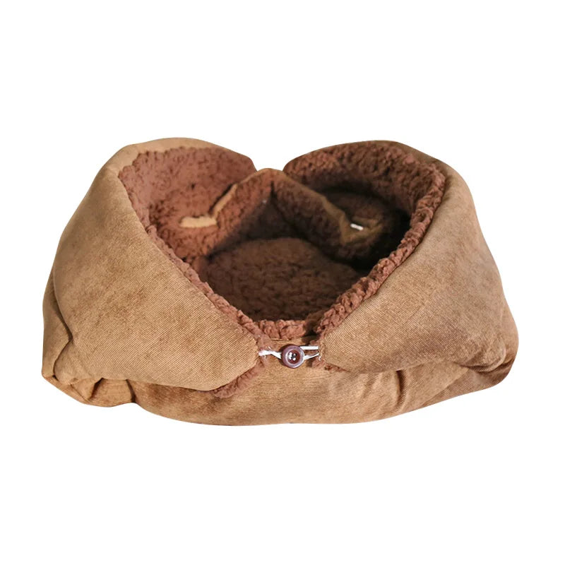 coussin chat marron clair velours doux confortable taille 70x50cm 80x60cmversible boutons animaux compagnie fournitures