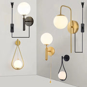 lampe murale moderne or noir blanc scandinave minimaliste prise interrupteur