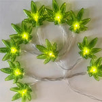 guirlande lumineuse led feuilles vert translucide 10led 3m décorative chambre maison
