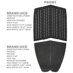 tapis surf noir rayures verticales adhésif anti dérapant traction pad surfboard longboard avant arrière