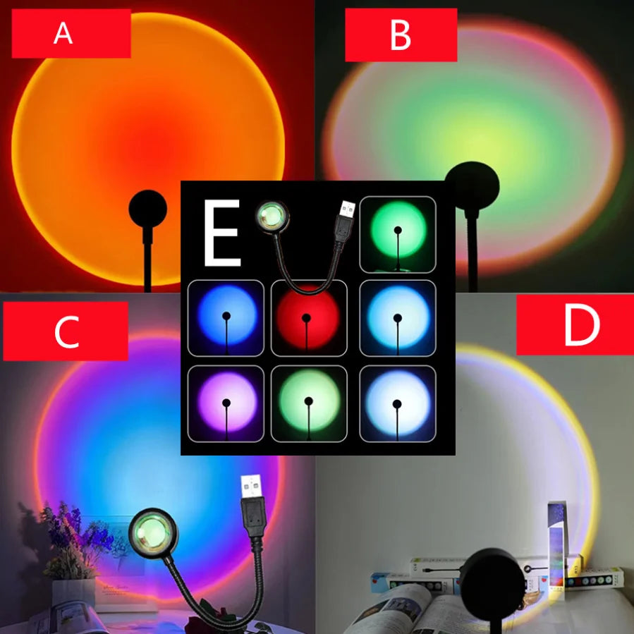 lampe d'ambiance projetante couleur vive effet gradient moderne zen chambre salon