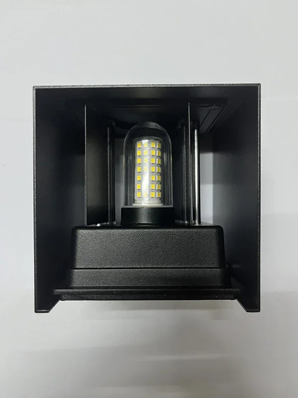 applique murale led 9w g9 noir blanc contemporaine verre borosilicate ip65