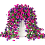 décoration intérieure moderne bouquet suspendu fleurs artificielles rose violet vert feuilles