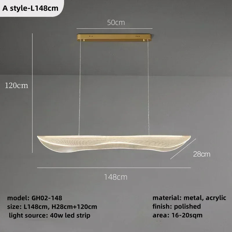 suspension lumineuse moderne blanc doré texture maille fine clips métalliques 6000K 4500K 3000K