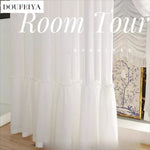 rideau blanc tulle transparent classique romantique fenêtre polyester