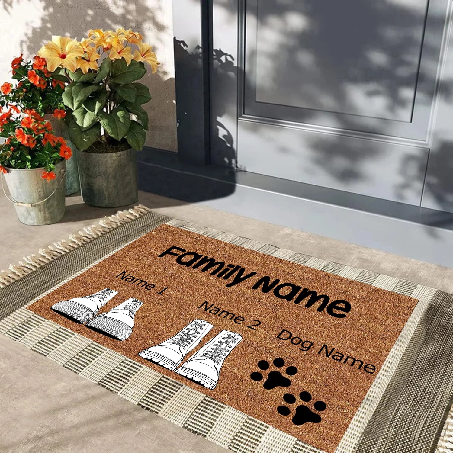 Tapis de sol antidérapant personnalisé avec texte humoristique