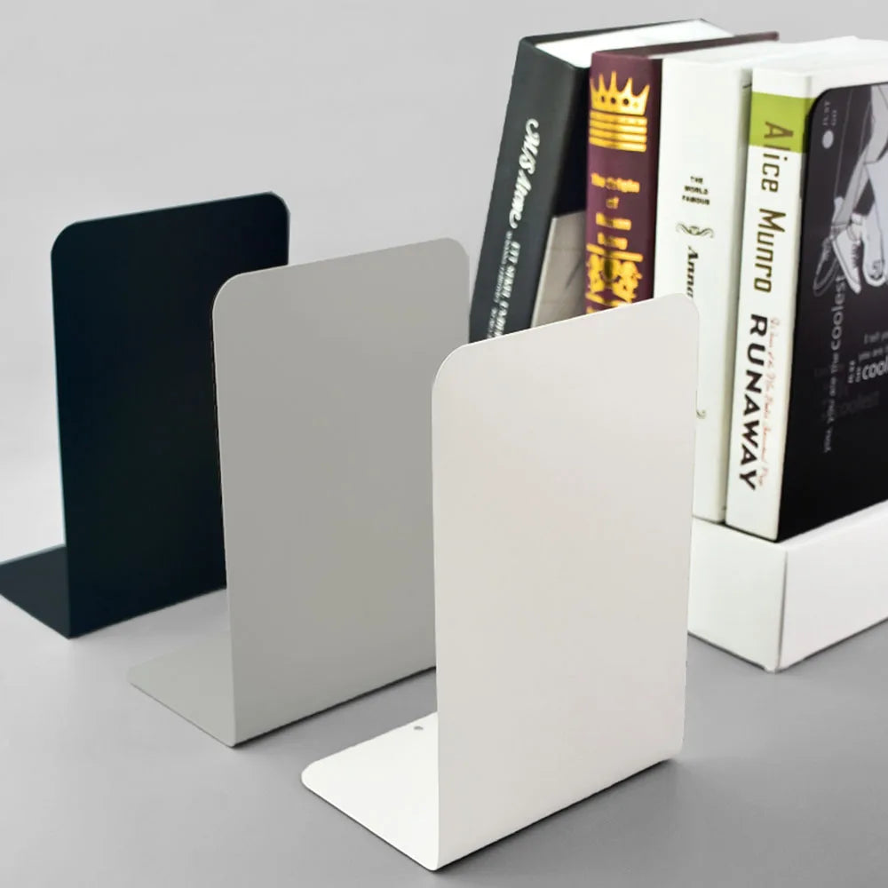supports livres métal moderne noir blanc gris adhésifs minimalistes étudiants bibliothèque
