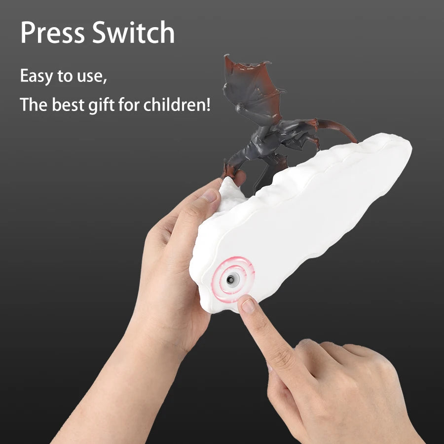 lampe led 3d imprimée dragon feu noir orange moderne veilleuse rechargeable usb magma