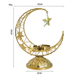 support bougie forme croissant lune argent doré noir ornements ajourés motifs géométriques artisanal décoration