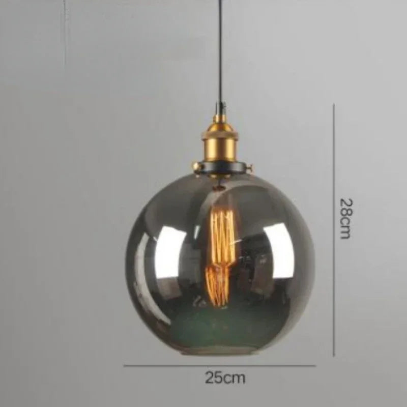 suspension lumineuse industrielle vintage ampoule filament verre transparent noir salon restaurant bar
