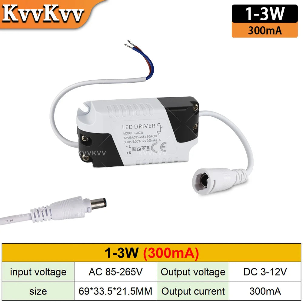 adaptateur secteur driver led blanc noir 120v 240v 85v 265v 3w 50w moderne