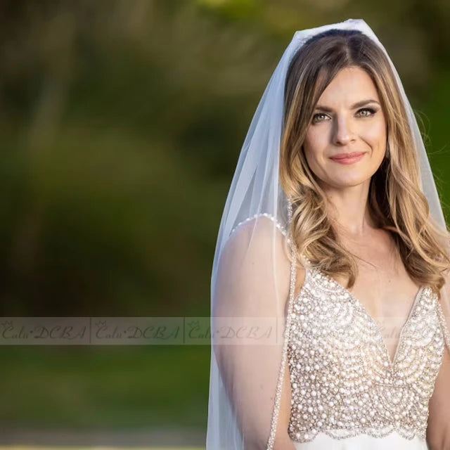 voile mariée transparent blanches classique femme blancivoire unique bordure hautequalité cousue main echangetable echangable