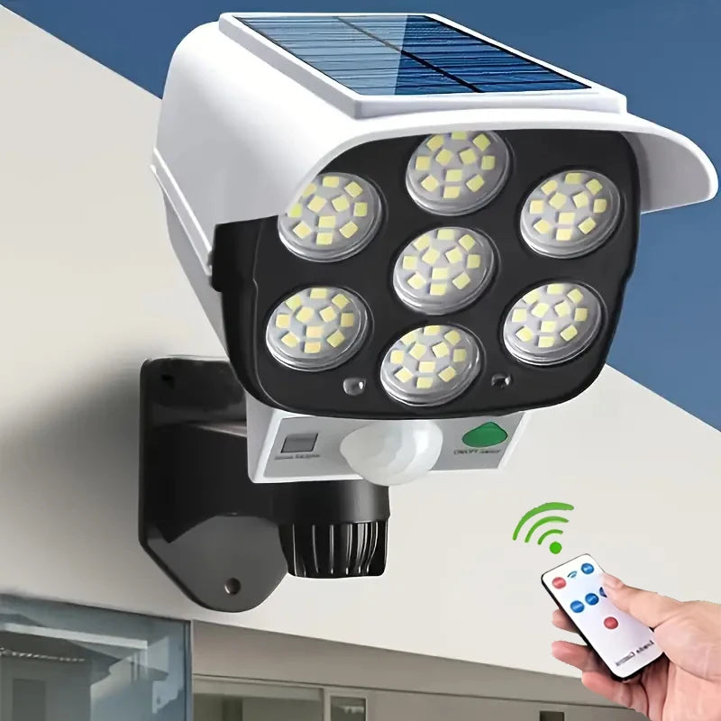 lampe solaire détecteur mouvement imitation caméra sécurité blanc moderne étanche ip65 led