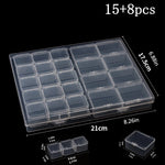 boîtes rangement transparentes clips fermeture organisation diy mosaïque bijoux électroniques petits objets modernes
