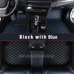 tapis sol voiture cuir noir marron moderne élégant losanges fibres naturelles résistants salissures