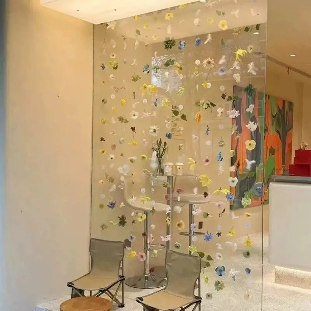 décoration romantique suspension fleurs artificielles multicolores intérieure fil rose blanc jaune orange violet vert