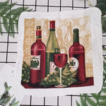 serviettes cuisine coton florales vintage blanc vert rouge jaune bleu noir absorbantes 20x20cm