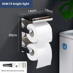 porte rouleau papier toilette acier inoxydable argenté moderne adhésif sans perçage double rouleau support