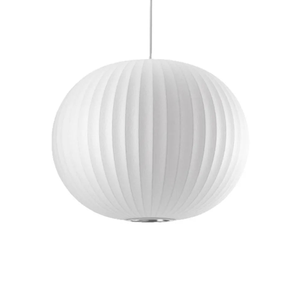 Lampe suspendue moderne blanche rayures noires tissu soie pied métallique fer autonome chambre restaurant