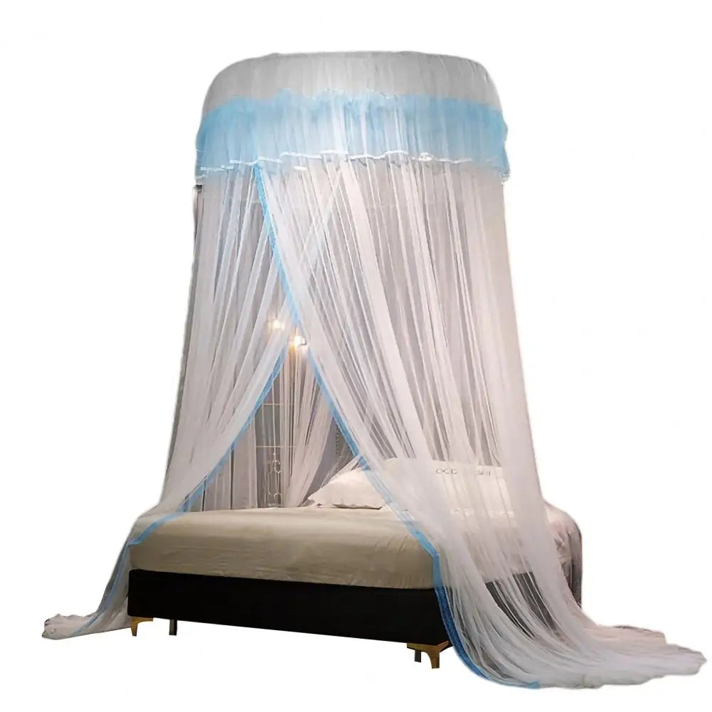rideau lit enfant unisexe polyester coton rose vert blanc bleu violet translucide franges décoratives