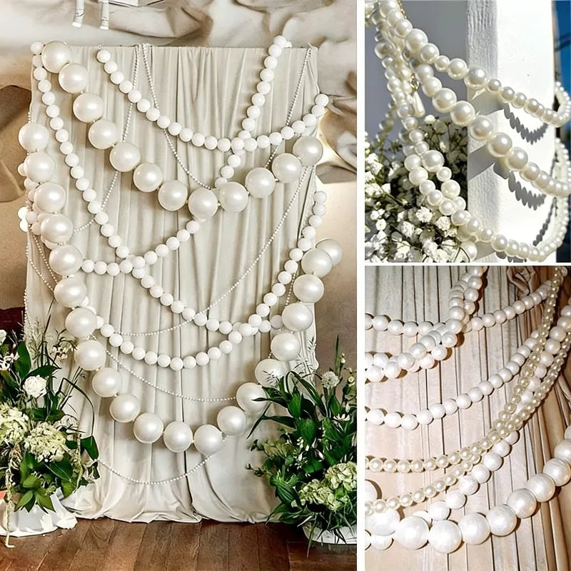 guirlande blanches brillantes mariage anniversaire décoration fête rondes opaques classiques perforations 55cm 8cm