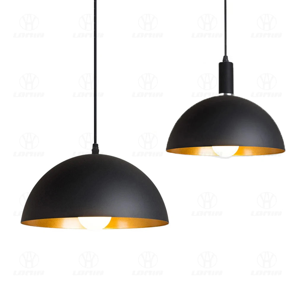 suspension lumineuse moderne câble suspendu aluminium noir doré 30cm 35cm 40cm 50cm 60cm