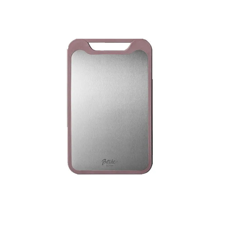 plaque découpe plastique rectangulaire acier inoxydable vert clair motif points poignée amovible