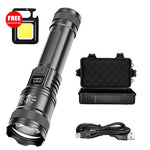 lampe torche noire led rechargeable ultra lumineuse zoom modulations haute puissance texturée moderne robuste