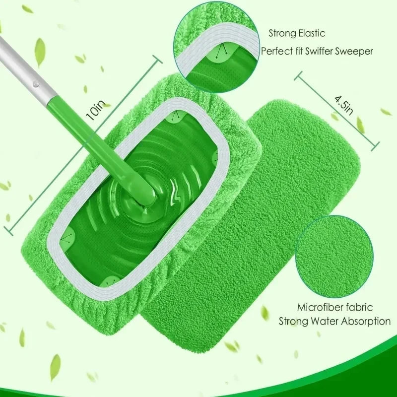 balai microfibre réutilisable doux absorbant vert clair moderne pack 20PCS